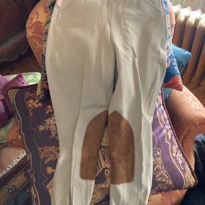 The tailored sportsman Equestrian Jodhpur pants taupe with brown suede riding